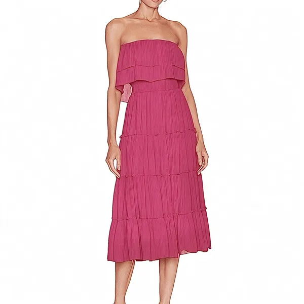 1. STATE Womens Dress Large Strapless Midi Bohemian Wedding Whimsical Ballerina - Image 8