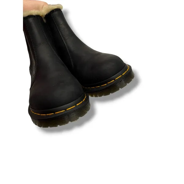 Dr. Martens 2976 Leonore‎ Chelsea Boots Womens 7 Black Faux Fur Lined Leather - Image 6