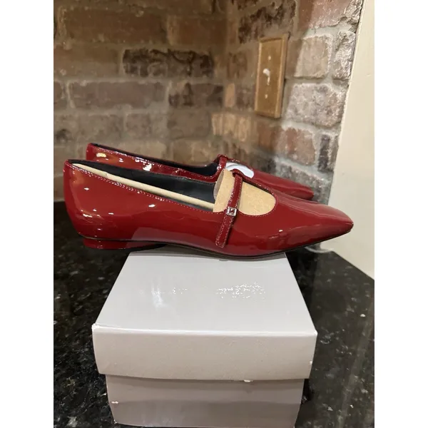 Franco Sarto Carmela patent red leather Mary Jane flats square toe Size 7.5 - Image 4