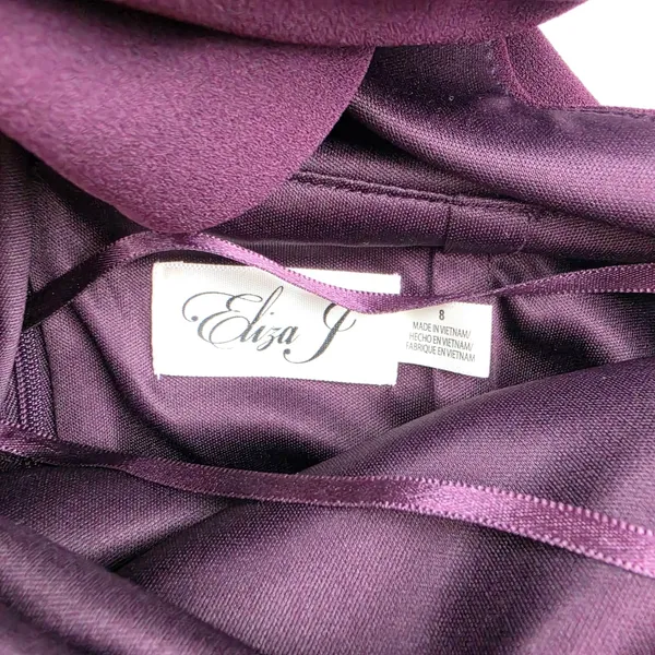 Eliza J NWT Plum Purple Crisscross Halter Sheath Dress EJ8M7992 Womens Size 8 - Image 9