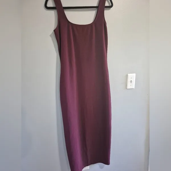 J. Crew vintage 90s Y2K 2000s friends square neck red maxi dress size large - Image 2