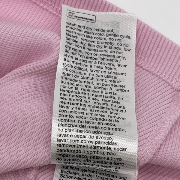 Tommy Jeans Crop Top Women‎ Medium Pink Ribbed Y2K Girly Preppy Ballet Pastel - Image 9