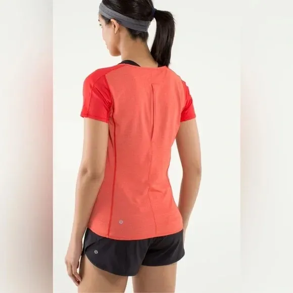Lululemon Run Fast Track Short Sleeve Top Love Red Size 4 Running - Image 2