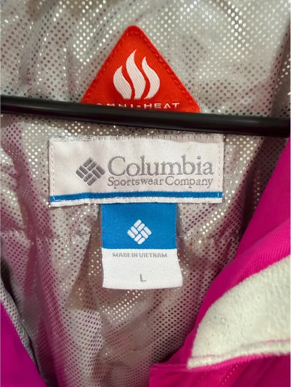 Columbia Omni-Heat Women’s Pink Hooded Waterproof Jacket Size Large - Image 2