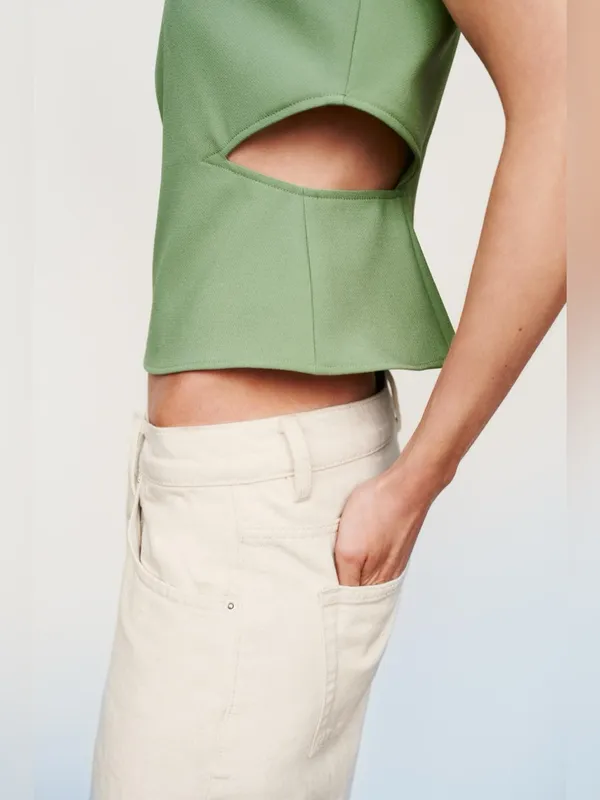 Zara, Crepe Cut-Out Top Size Small - Image 5