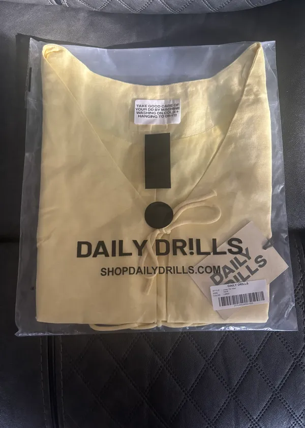 Daily Drills Linen Tie Vest - Yellow - Image 2