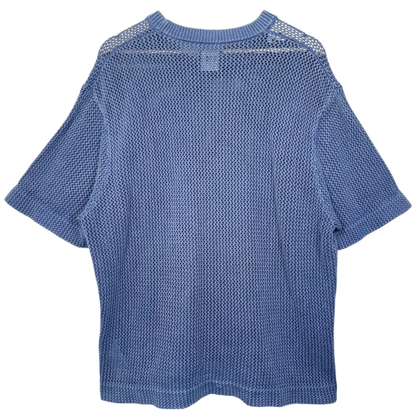 Abercrombie & Fitch Blue Open Knit Oversized Short Sleeve Sweater Top Sz XXL 2XL - Image 3