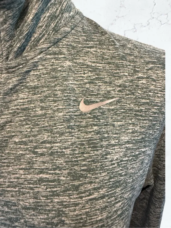 NIKE Dri-FIT Element 1/4 Zip Running Pullover Gorpcore Heather Green Space Dye S - Image 13