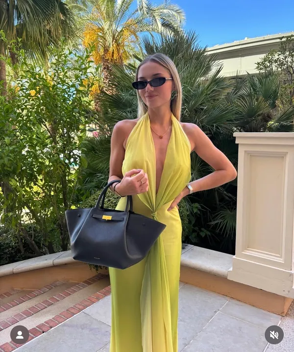 Zara elegant Yellow lime green Halter maxi dress evening wedding party - Image 7