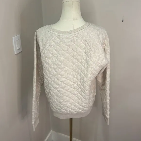 Patagonia Womens Organic Cotton Quilt Crewneck Sweatshirt Oatmeal Heather Large - Image 10