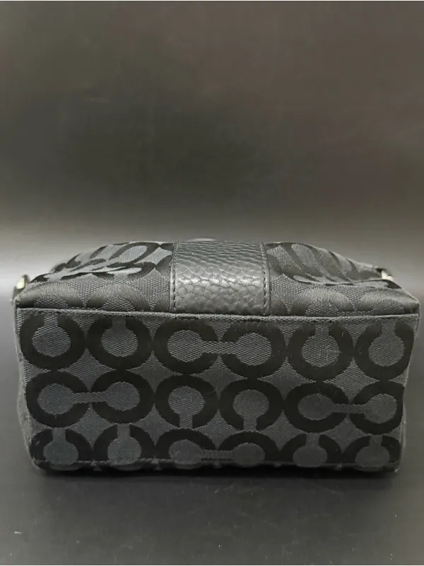 COACH 43771 Julia Outline OP Art Black Jacquard Canvas Small Purse Shoulder Bag - Image 5
