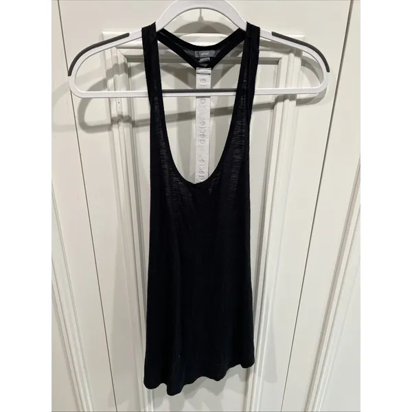 Aerie Black Y Back Relaxed Fit Tank Top Size XS Scoop‎ Neck Yoga Athleisure Gym - Image 2
