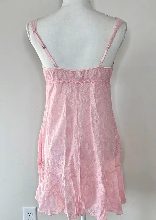 Pink Lace Coquette Slip Size L - Image 2