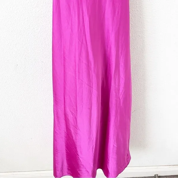 Runaway The Label Magenta Satin Cowl Neck Slip Dress Size 8 - Image 4