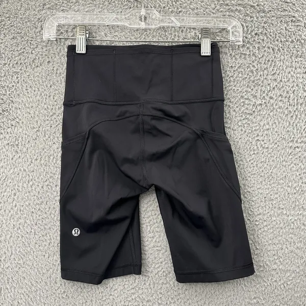 Lululemon Fast Free Shorts 8" Non‎ Reflective Black Athletic Biker Women's 2 - Image 2