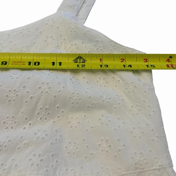 The Drop White Boho Cottage Eyelet Tiered Maxi Dress Size XS Cotton Coastal - Image 7