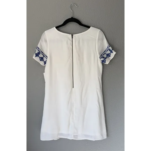 Lulus Tale to Tell Blue Ivory Embroidered Shift Dress XS NWT Read - Image 3