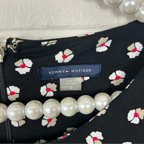 Tommy Hilfiger Floral Print Stretch Mini Bell Sleeve Dress Size 12 - Image 3