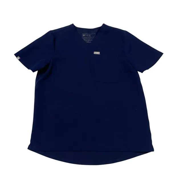 FIGS Kaya Classic V Neck Scrub Top - Blue - XS - Image 5