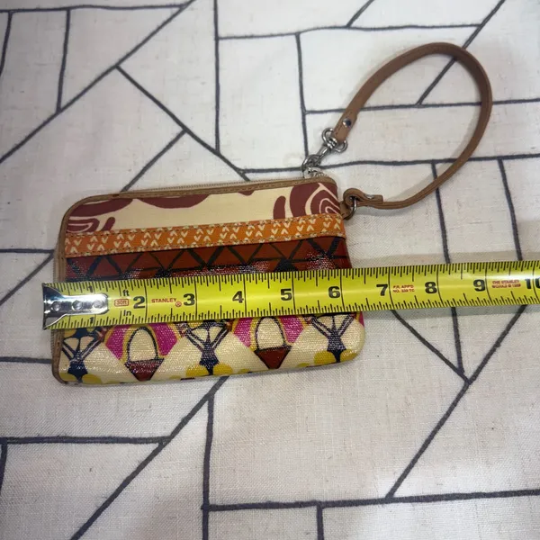 Fossil Key-Per Wristlet OS Multi-Color‎ Tribal Geometric Coated Canvas SL2901 - Image 5