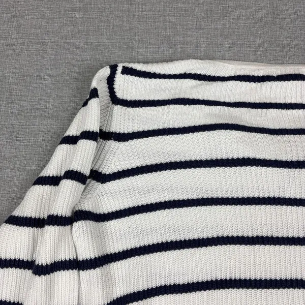 Old Navy Sweater Womens XL White‎ Striped Lace-Up Pullover Open-Knit Relaxed - Image 11