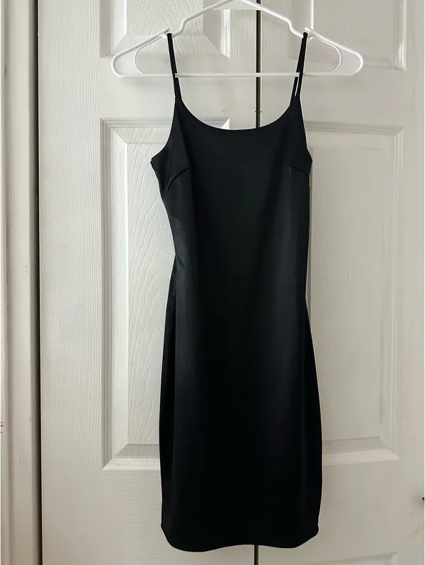 Silk Dress Mini Black - Image 3