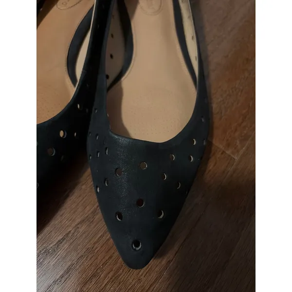 Corso Como‎ Pointed Toe Flats Laser Cut Black Leather Professional Chic 9.5M - Image 4