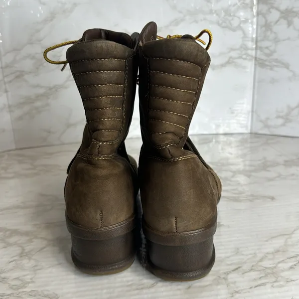 Timberland Brown Nubuck Leather Lace Up Wedge Boots size 9.5‎ - Image 7
