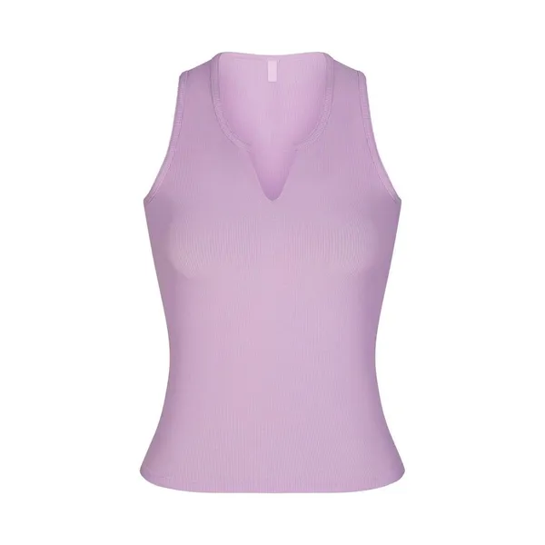 Skims Soft Lounge Split Neck Tank Sugar Plum Size Medium - Image 7