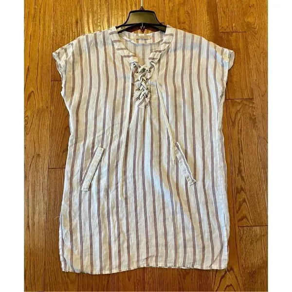 Viola Borghi made in Italy striped lace up tunic coverup - Image 9