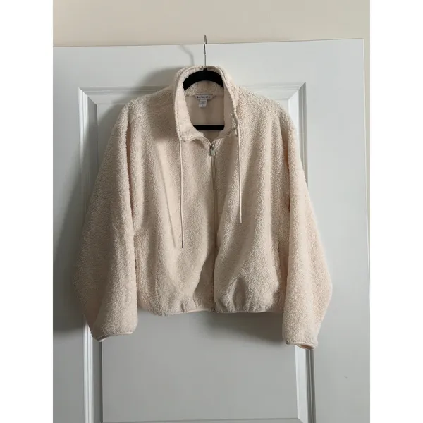 Athleta Cream In the Clouds Full Zip Bouclé Jacket Relaxed Fit Large NWOT - Image 5