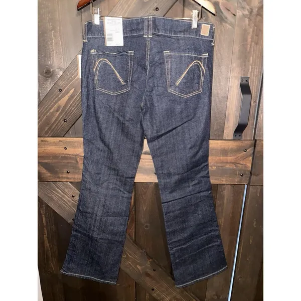 Y2K VTG Guess Women's NEW Jeans Sz 29 R Sweetheart Low Rise‎ Dark Boot Flare - Image 4