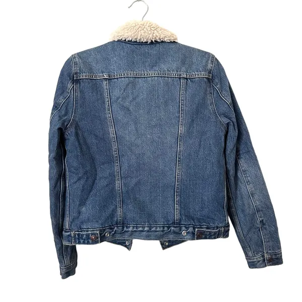 LEVIS Original Sherpa‎ Trucker Jacket Sz Small - Image 3