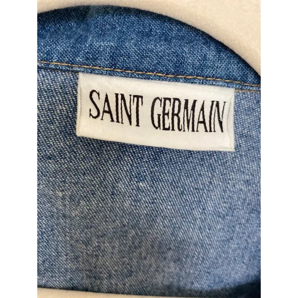 Saint Germain Embroidered Denim Vest Boho Western Artisan Vintage Ranch Festival - Image 7