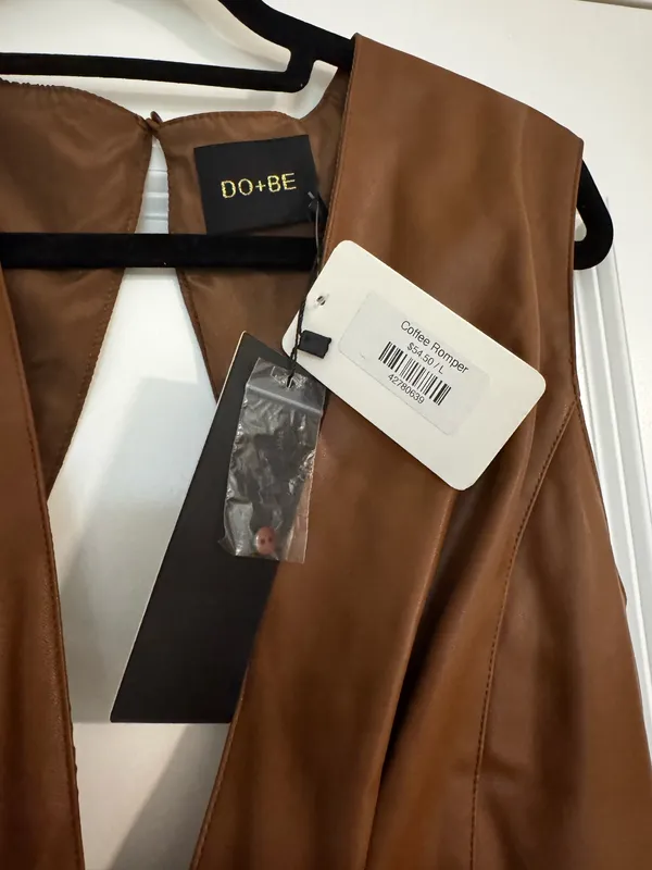 DO+BE Leather Romper Brown - Image 2