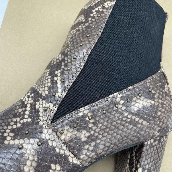 Vintage Havana Womens Size‎ 10 Ellen Taupe Snakeskin Pointed Toe Booties Heels - Image 12