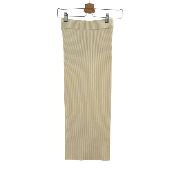 Camila Coelho Dahlia Skirt Midi Sweater Knit Stretch‎ Ivory Cream Size Small - Image 3