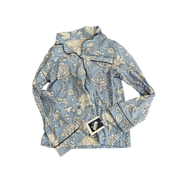 Roller Rabbit Women's Floral Vines Long Sleeves and Pants Pajama Set Blue Small - Image 6