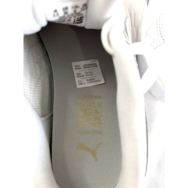 PUMA White Platform Sneakers Womens 6 /‎ Youth 4.5 Clean Girl Minimalist Shoes - Image 5