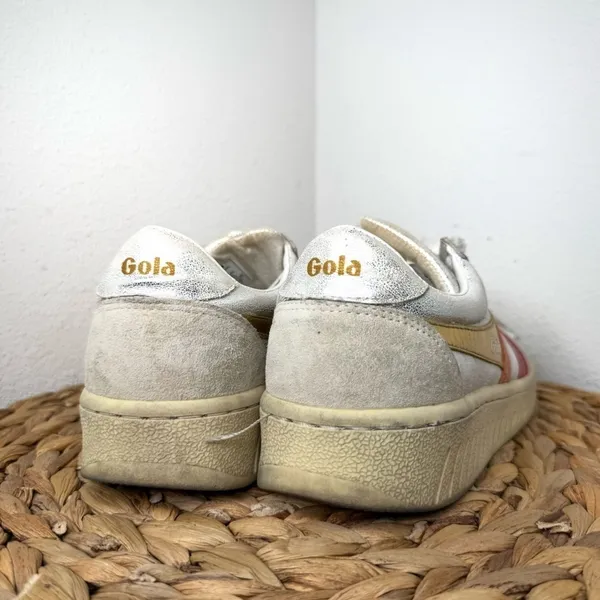 Gola Sneakers Grandslam Shimmer Flare Trainers Silver Multi Retro Women's Metal - Image 4