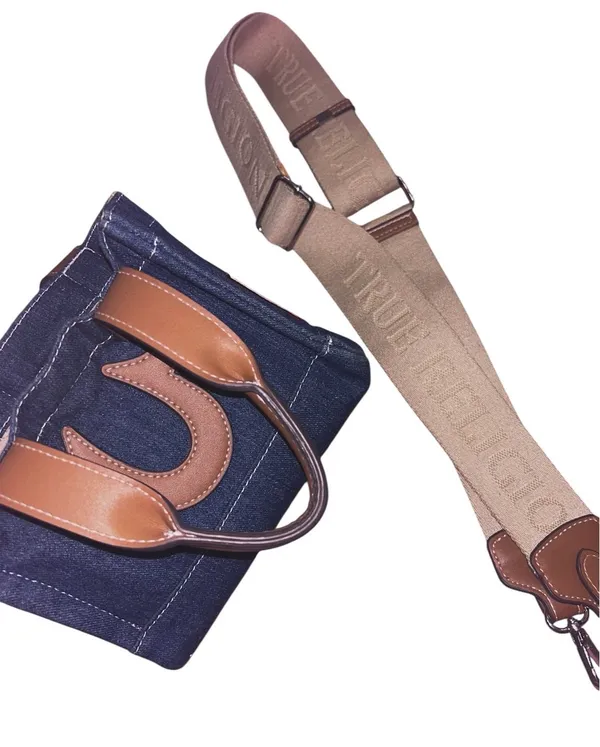 True Religion Mini Crossbody Denim Logo Bag - Image 3