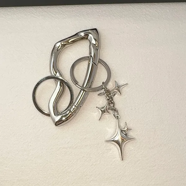 Star Keychain Charm for Men Women Carabiner Car Keychain Key Ring Bag Charm - Image 3