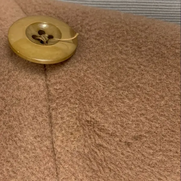 Vintage single button wool swing coat tan L Tan Size L - Image 8