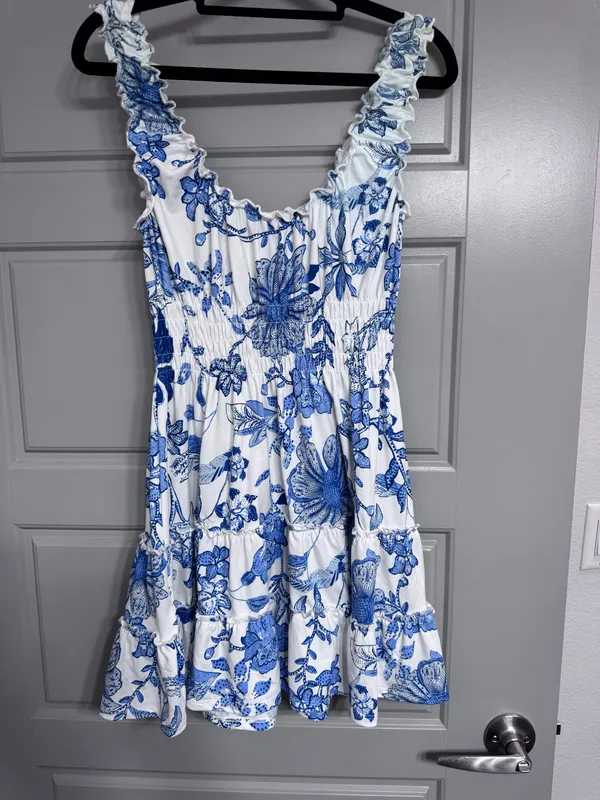 Blue Floral Urban Outfitters Dress - Image 3