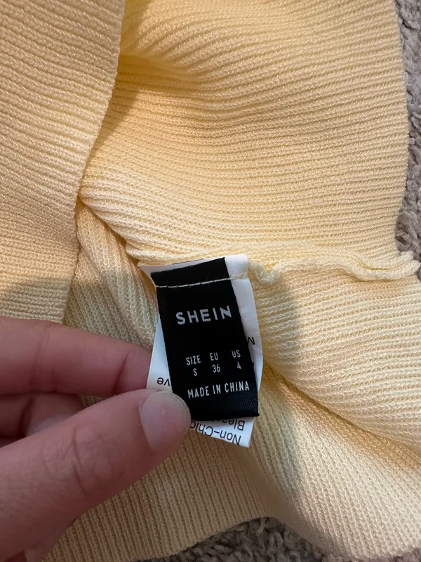 SheIn Yellow Crop Top - Image 2
