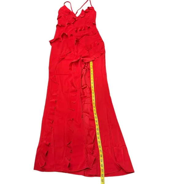 NWT Club L Red Ruffle Plunge Maxi Dress US 4 UK 8 Wedding Guest Formal Sexy - Image 10