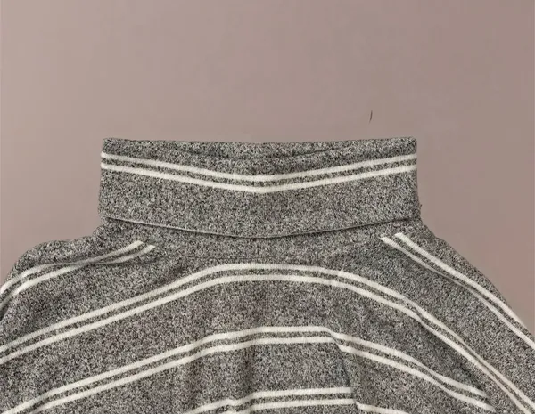 🌬️ Caution To The Wind Gray w/ White Stripes Turtleneck Top - Image 4