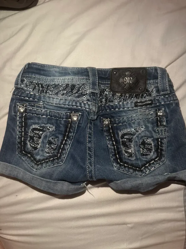 Miss Me Jean Shorts Blue Low-Rise Denim 25 - Image 3