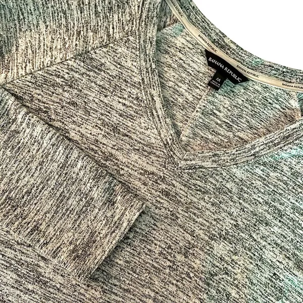 Banana Republic Tunic Top Womens M Grey‎ V-Neck Raglan Sleeve Loungewear Cozy - Image 2