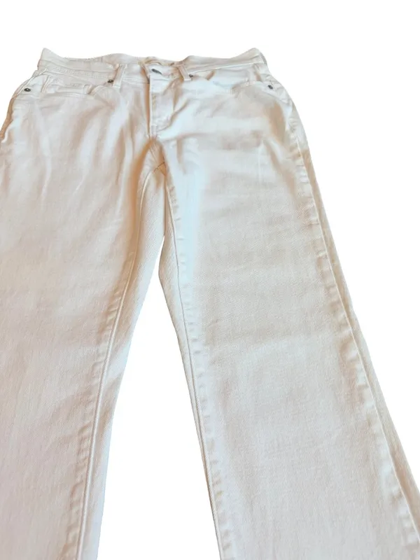 Levi's White Denim Jeans Classic Straight Casual Everyday Pants Size 28 Women's - Image 4